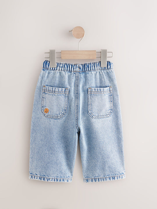 Blue All Over Embroidered Wide Fit Jeans (3mths-7yrs)