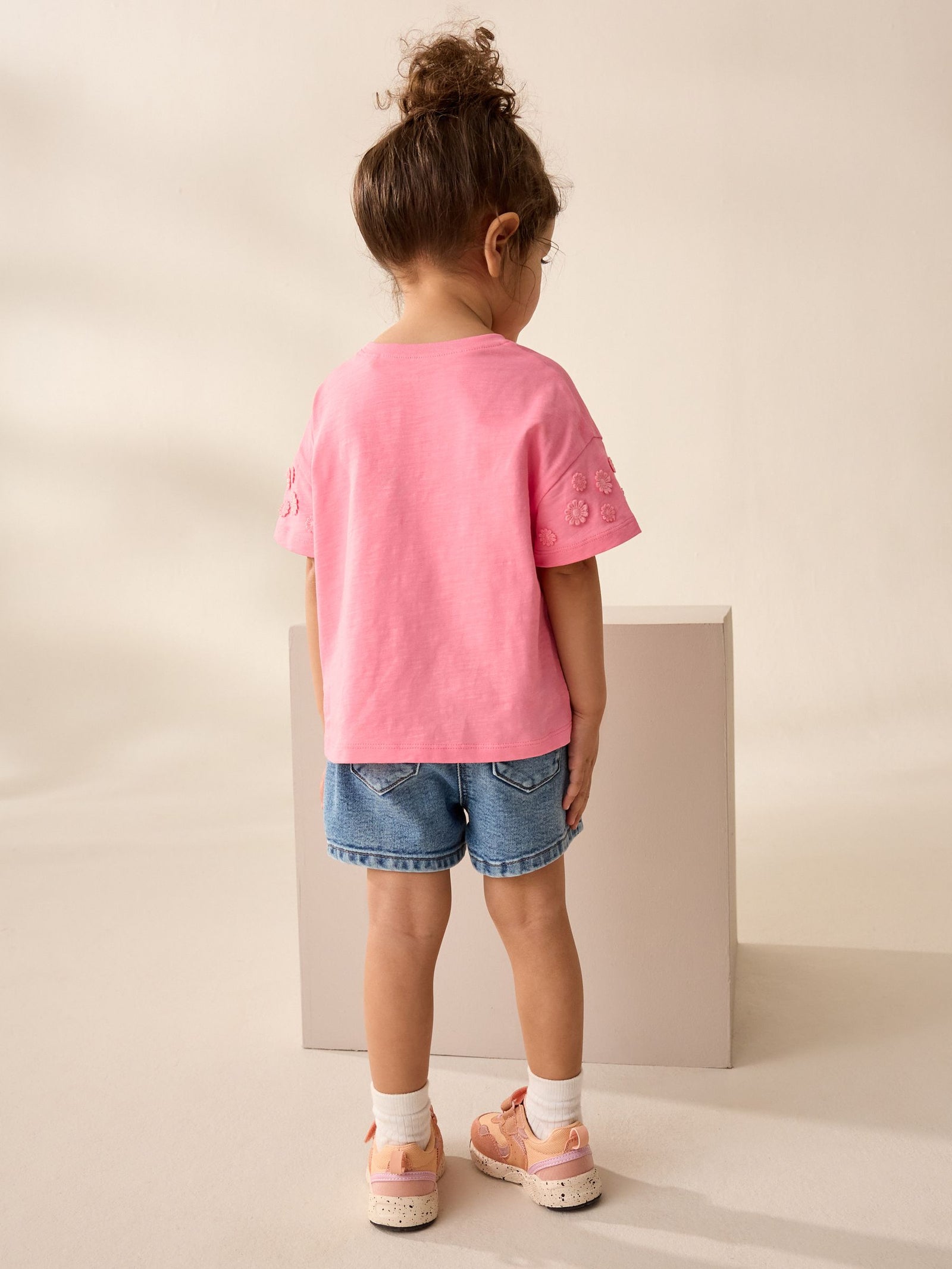 Pink 100% Cotton Daisy Short Sleeve T-Shirt (3mths-7yrs)