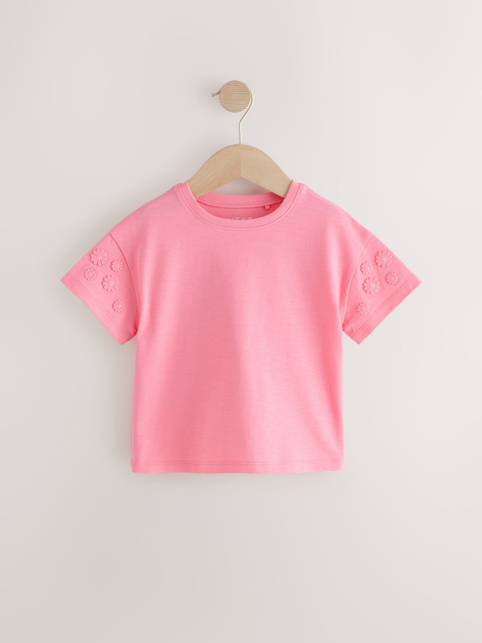 Pink 100% Cotton Daisy Short Sleeve T-Shirt (3mths-7yrs)