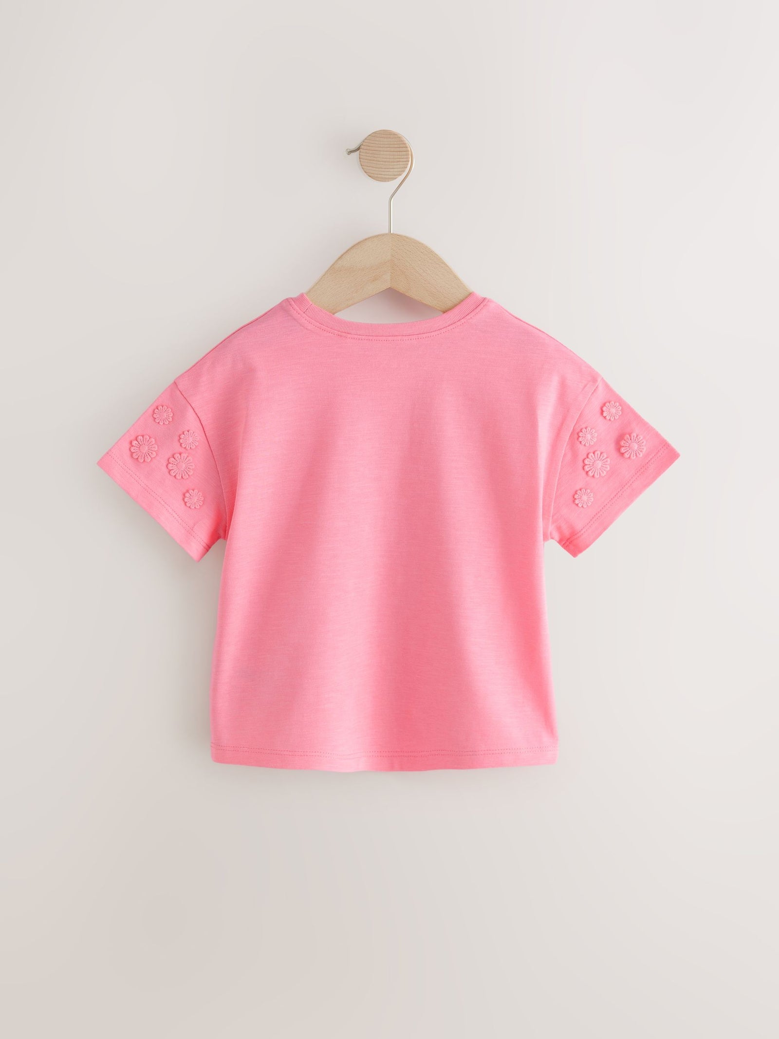 Pink 100% Cotton Daisy Short Sleeve T-Shirt (3mths-7yrs)