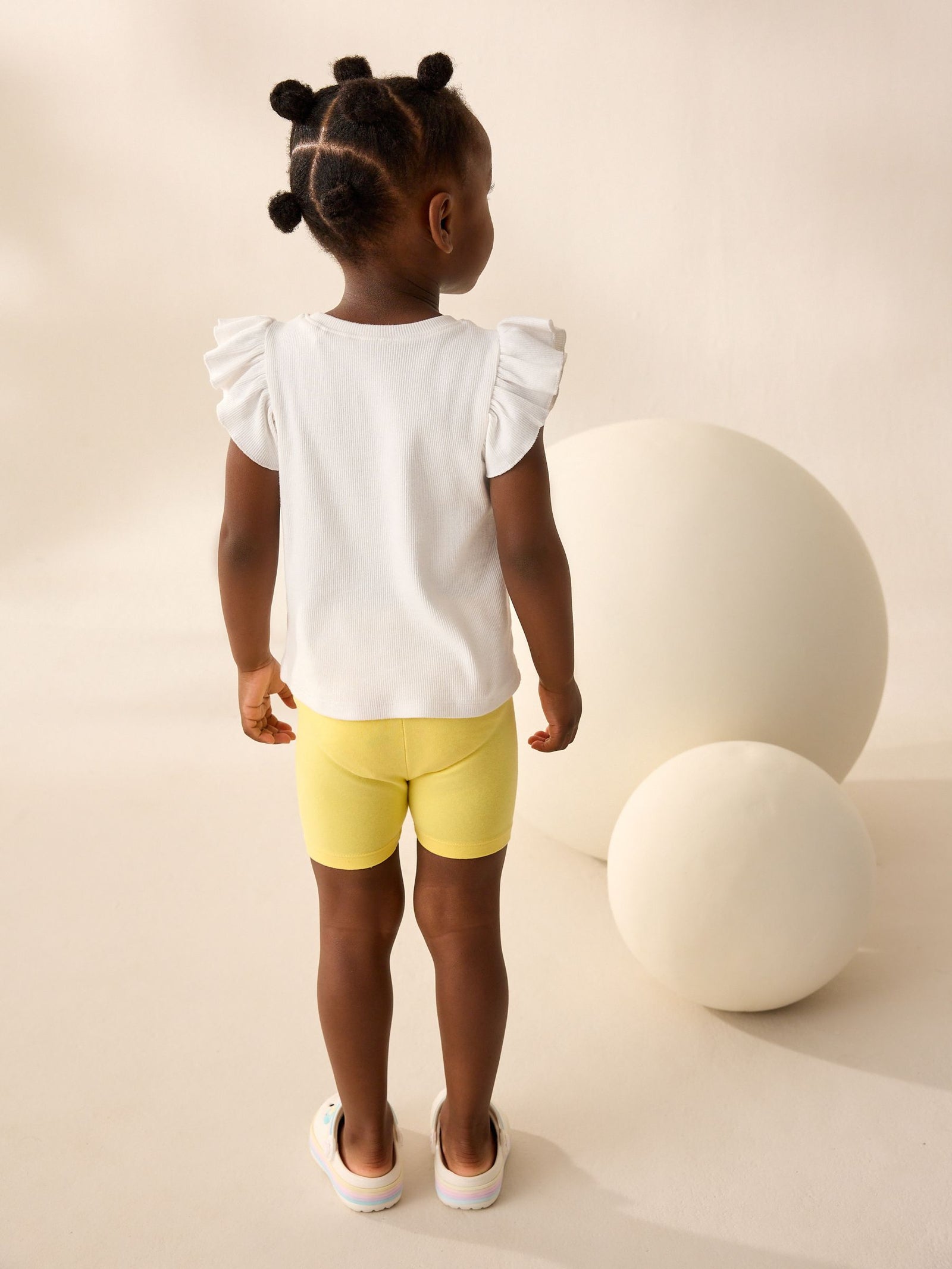 Ecru Frill Shoulder Ribbed Vest (3mths-7yrs)