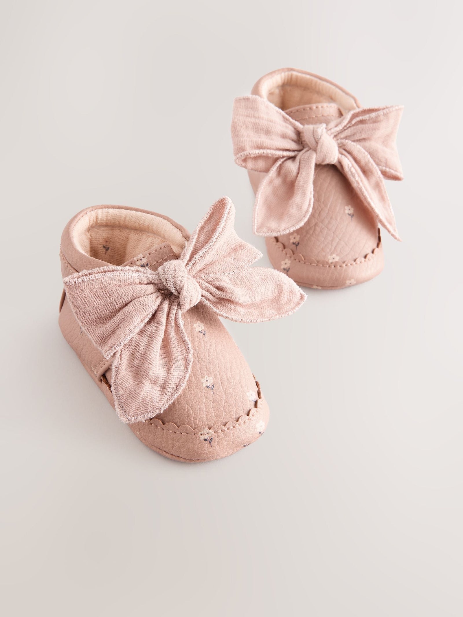 Pink Rust Baby Floral Print Boots immediate
