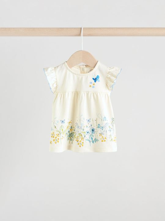 Blue/White Floral Baby Frill T-Shirt and Shorts Set 6 Piece (0mths-2yrs)