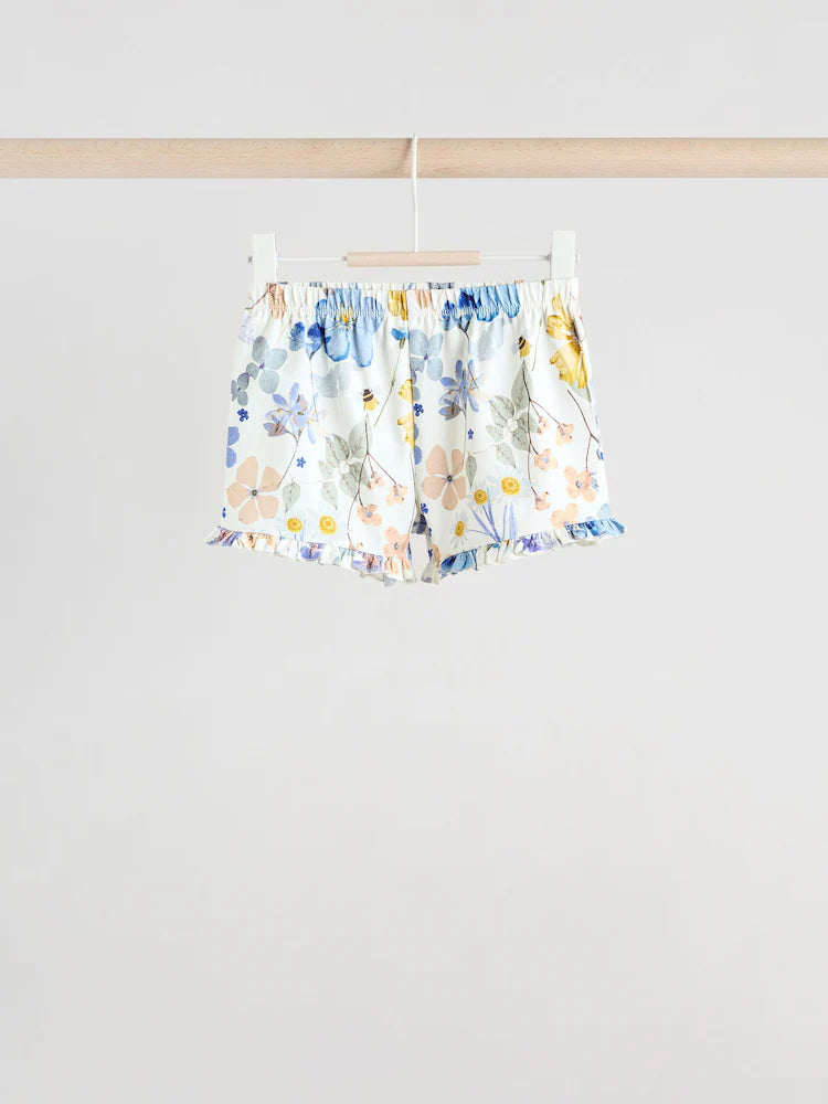 Blue/White Floral Baby Frill T-Shirt and Shorts Set 6 Piece (0mths-2yrs)