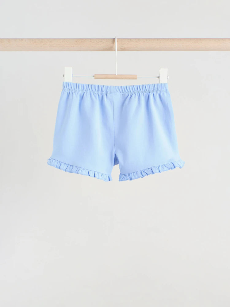 Blue/White Floral Baby Frill T-Shirt and Shorts Set 6 Piece (0mths-2yrs)