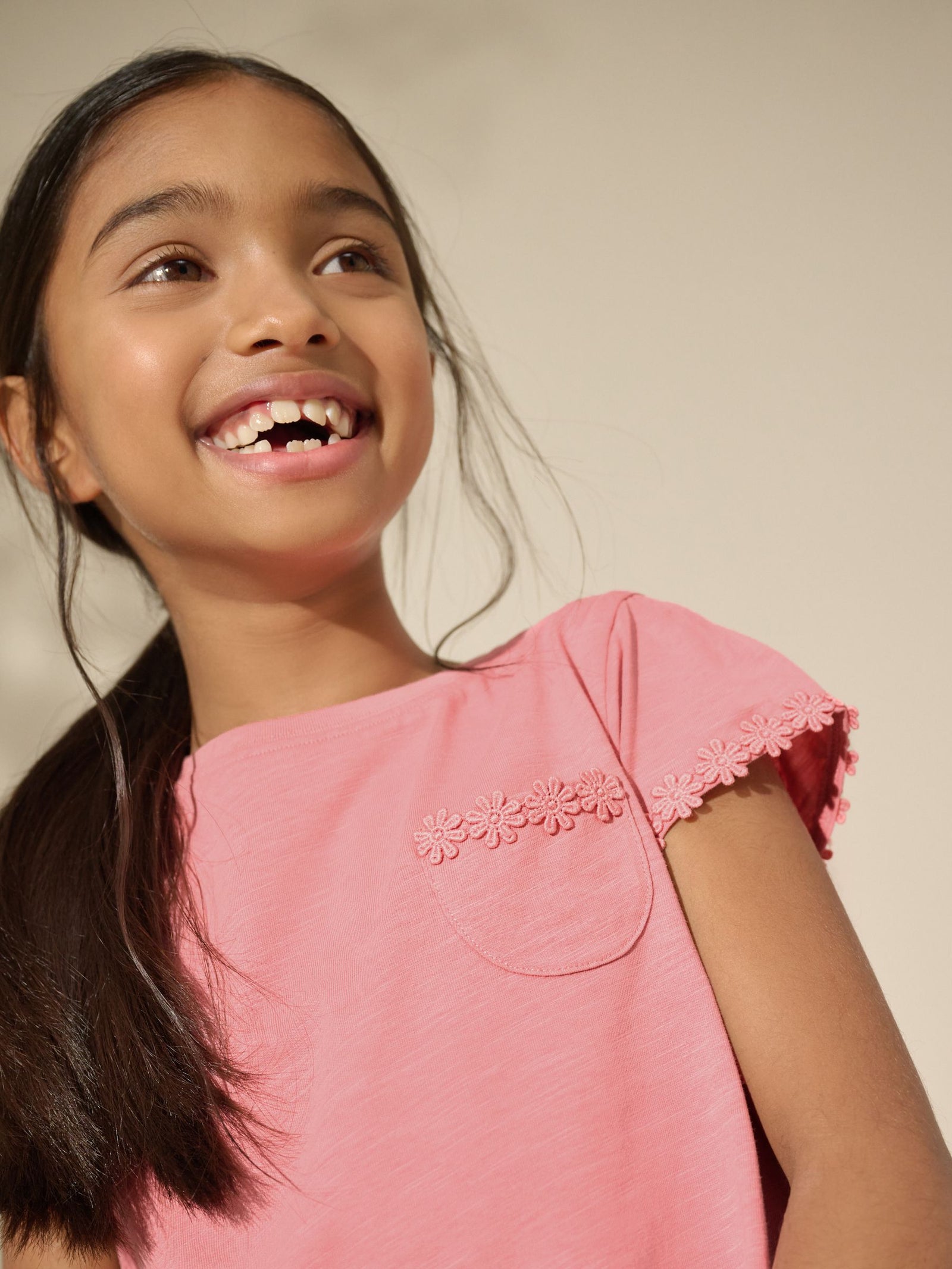Blue/Pink/White Daisy Trim T-Shirts 3 Pack (1.5-16yrs)