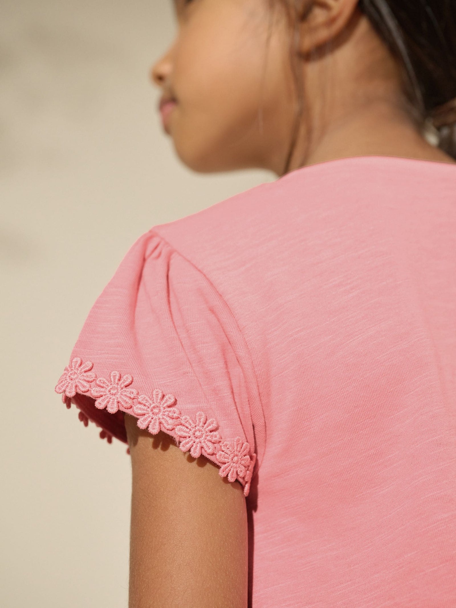 Blue/Pink/White Daisy Trim T-Shirts 3 Pack (1.5-16yrs)
