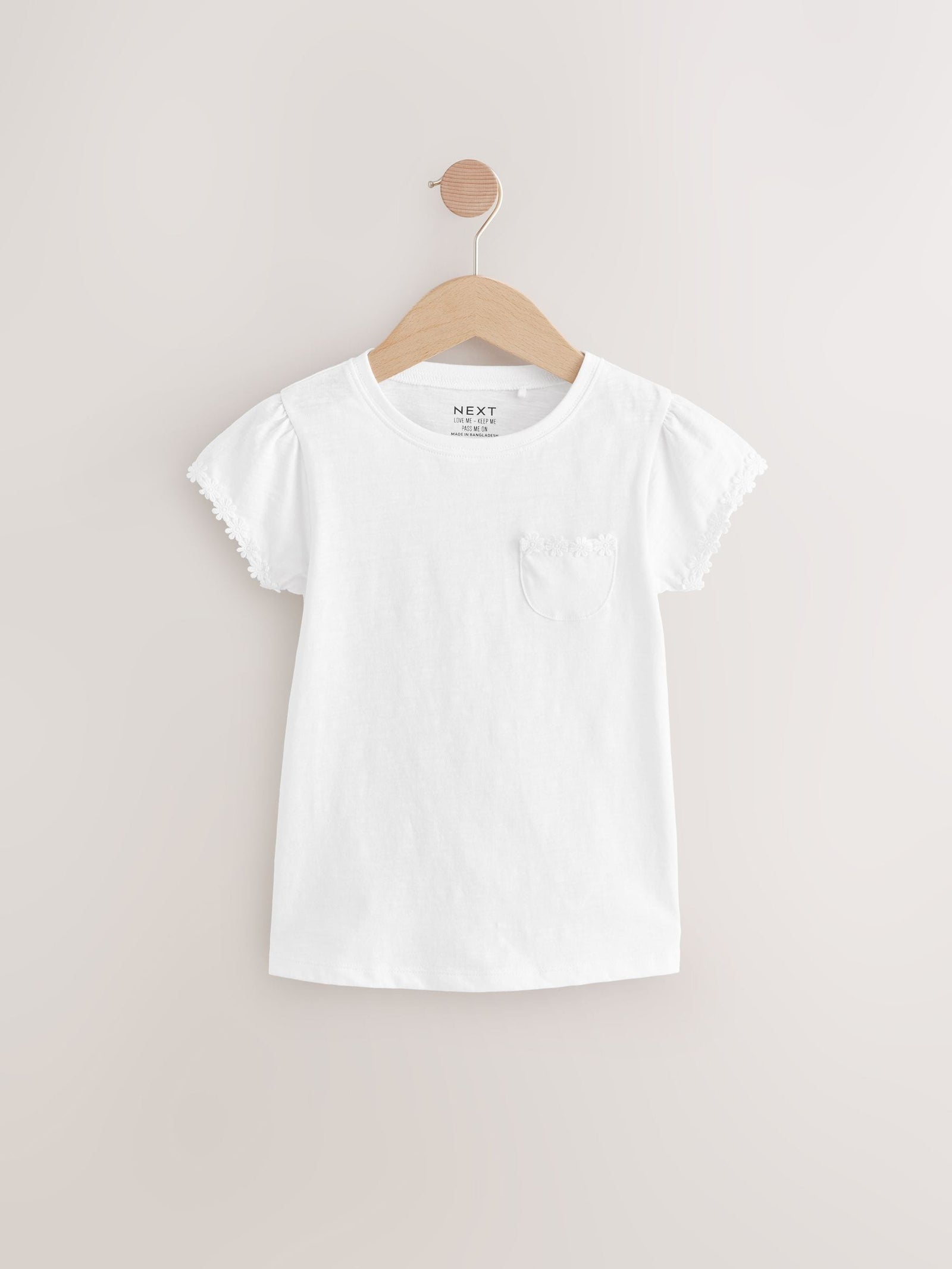 Blue/Pink/White Daisy Trim T-Shirts 3 Pack (1.5-16yrs)