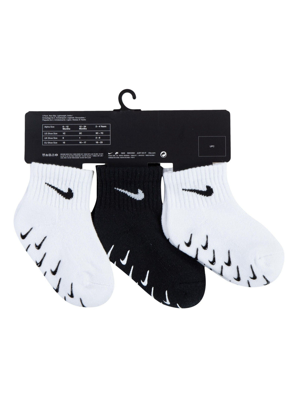 Nike White Infant Gripper Socks 3 Pack