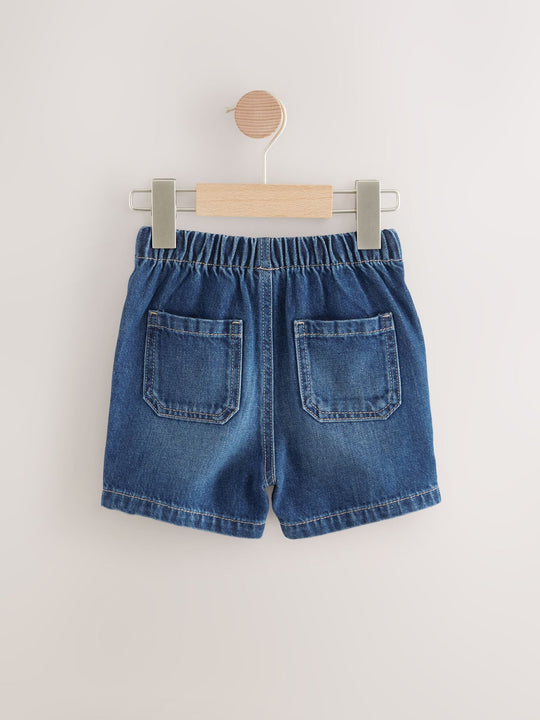 Dark Blue Pull On Loose Denim Shorts (3mths-7yrs)