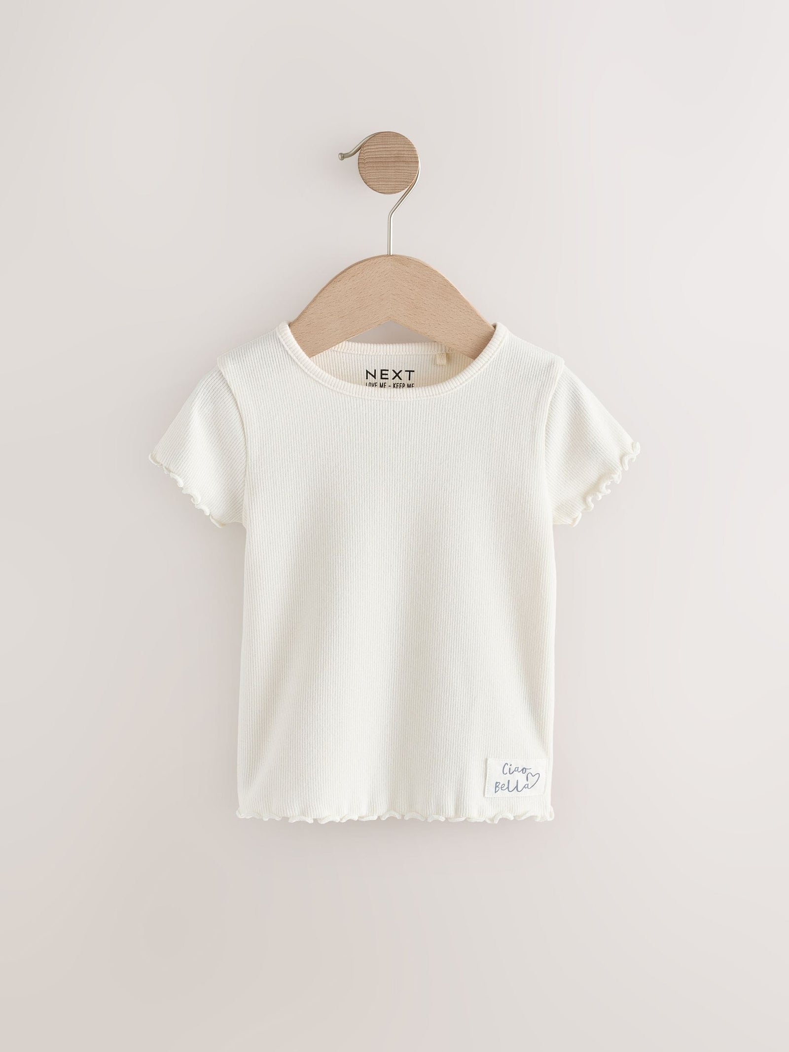Blue Ribbed Short Sleeve Tops 5 Pack (3mths-7yrs)