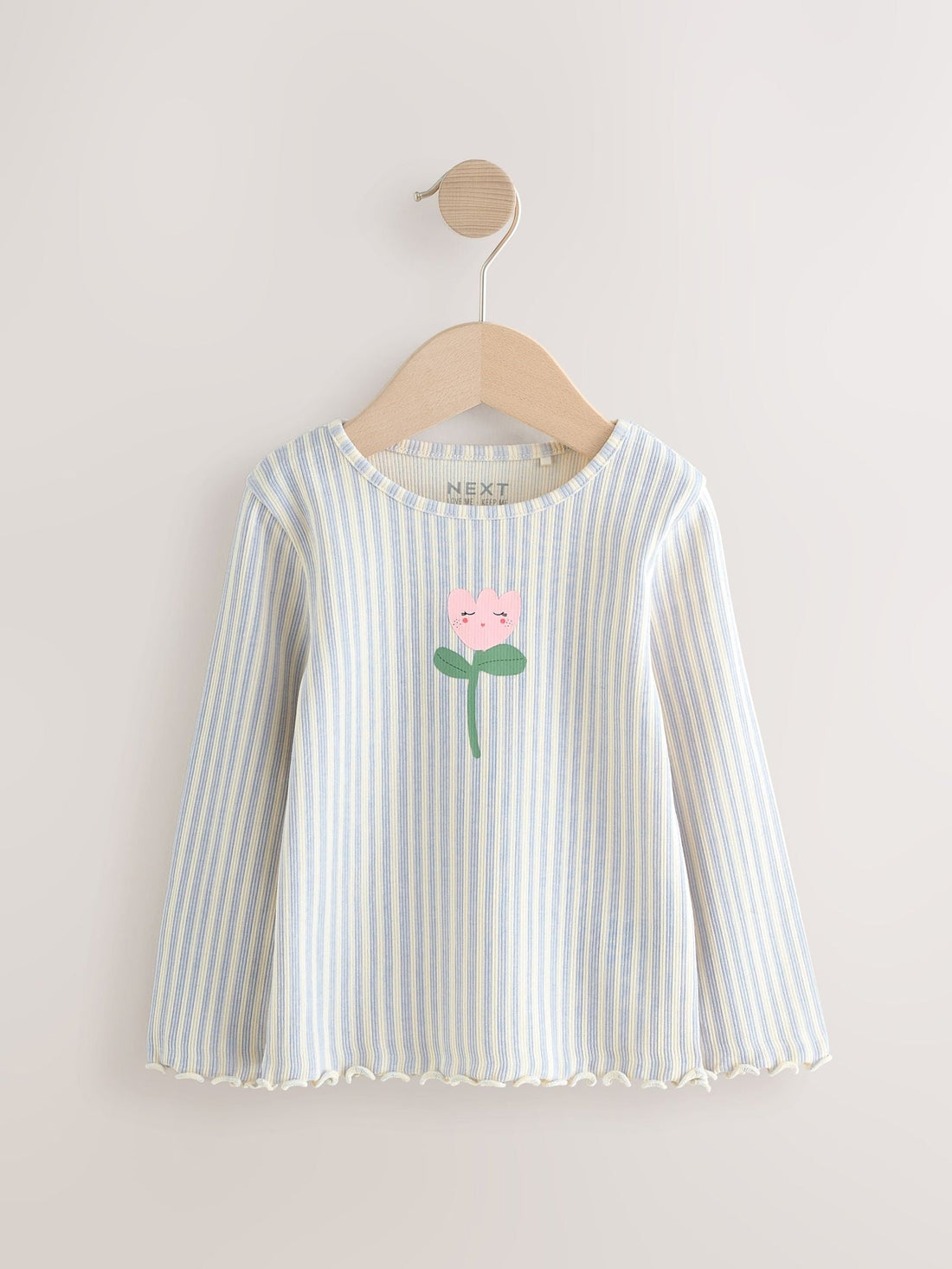 Light Pink Ribbed Long Sleeve Tops 5 Pack (3mths-7yrs)