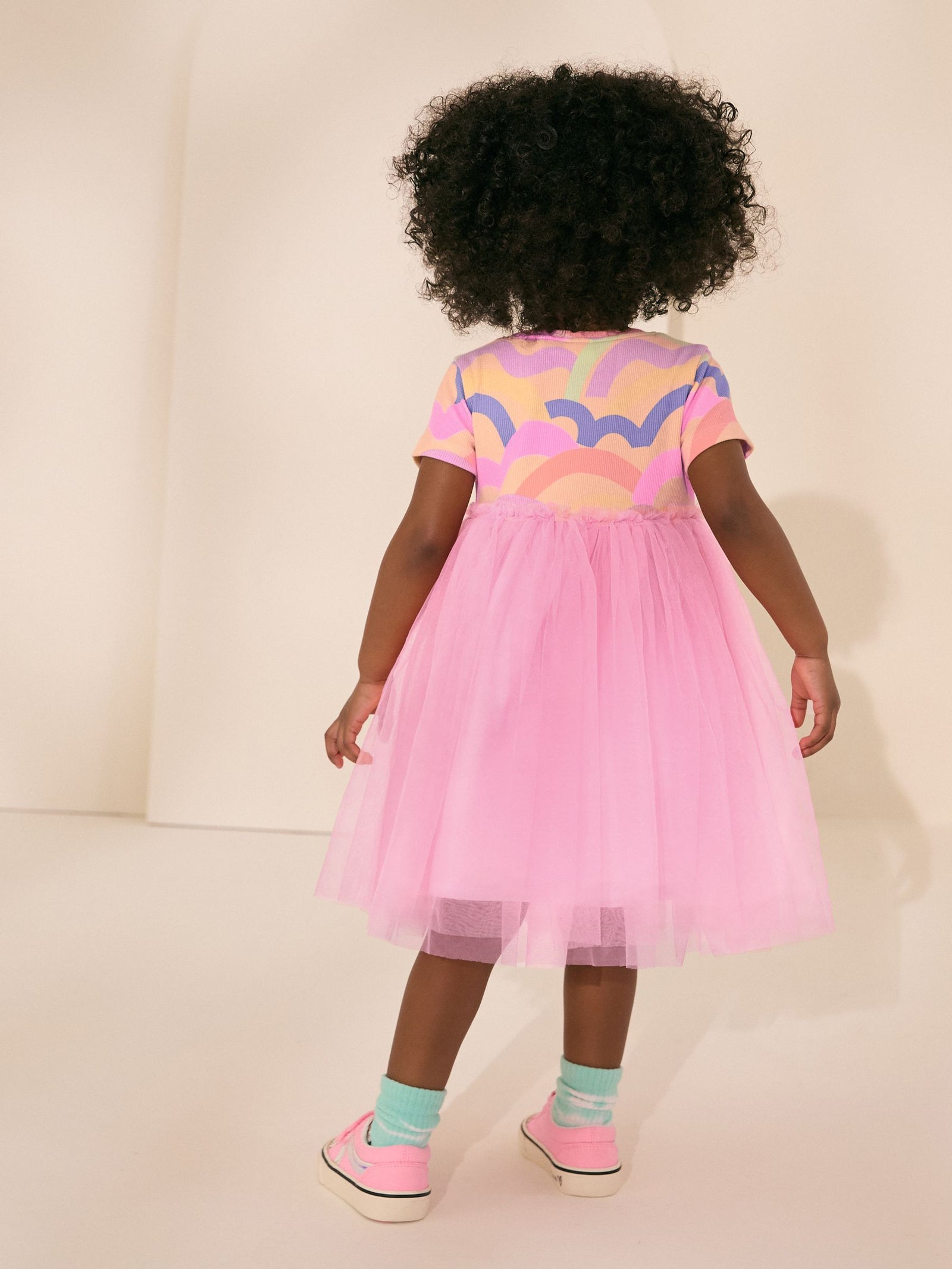 Rainbow Pink Mesh Party Dress (3mths-7yrs)