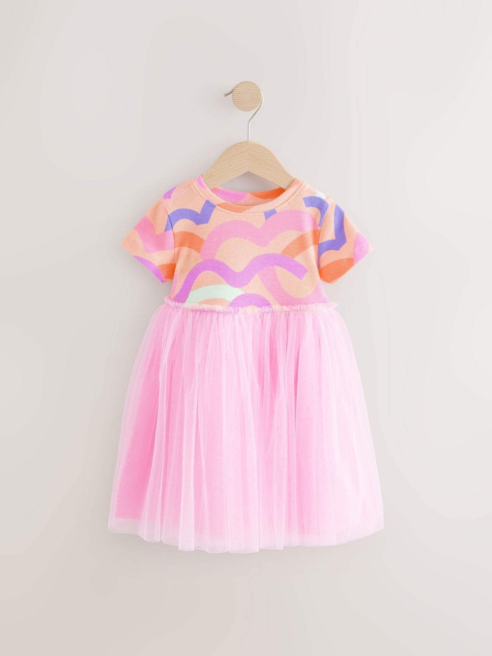 Rainbow Pink Mesh Party Dress (3mths-7yrs)