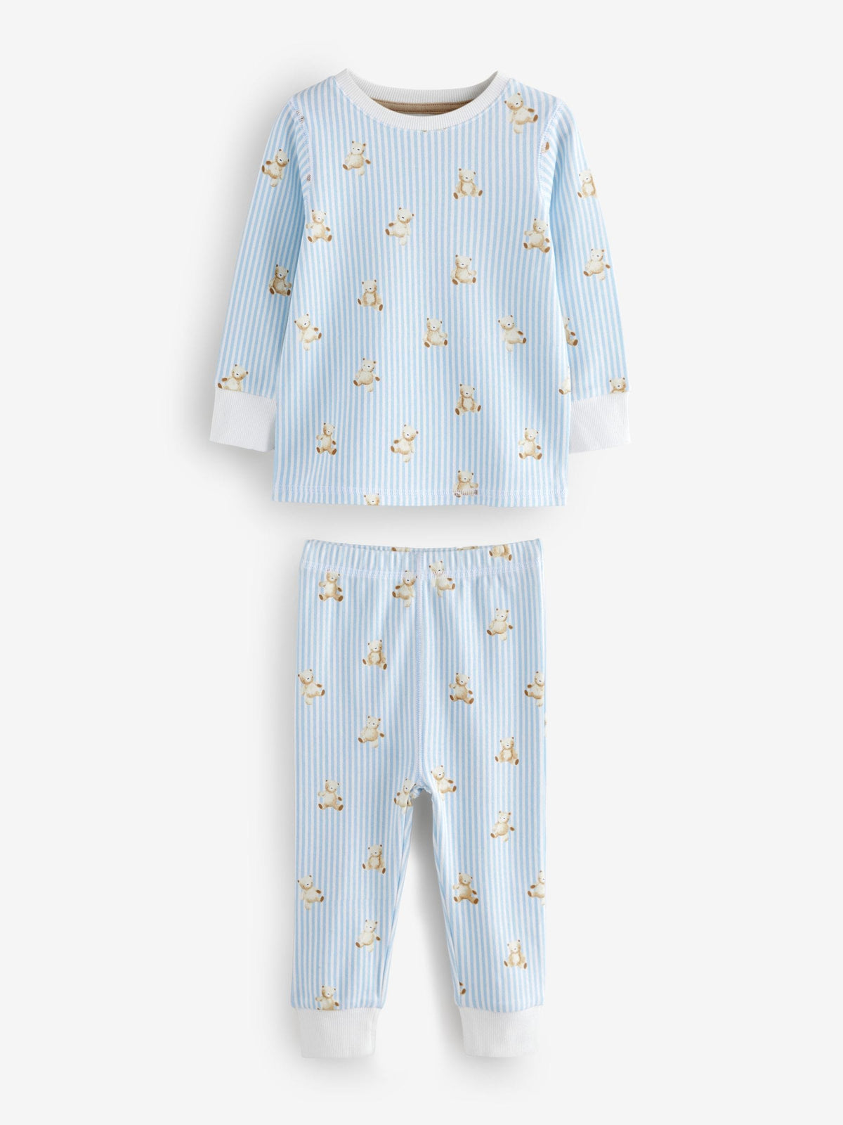 Blue/Ecru Baby Bear Snuggle Pyjamas 3 Pack (9mths-6yrs)
