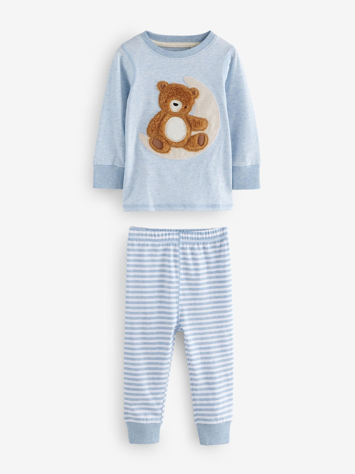 Blue/Ecru Baby Bear Snuggle Pyjamas 3 Pack (9mths-6yrs)