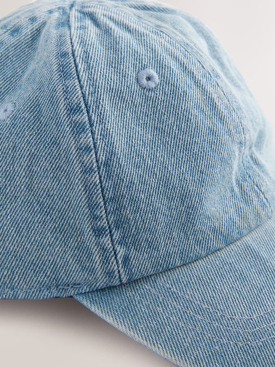 Washed Blue Denim Cotton Baseball Cap Hat (1-16yrs)