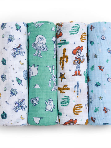 Aden + Anais White Essentials Cotton Muslin Blanket 4 Pack