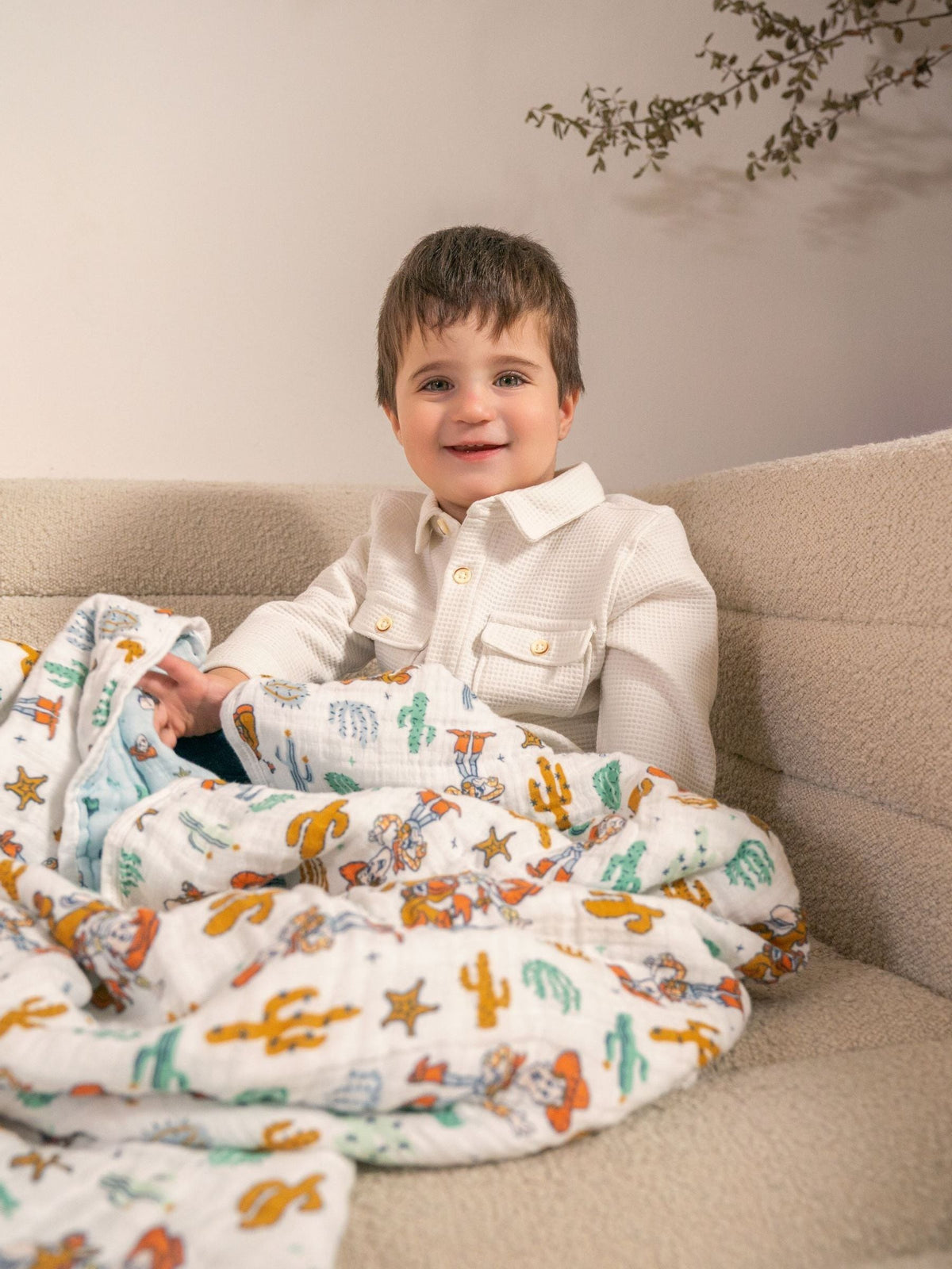 Aden + Anais White Cotton Muslin Blanket