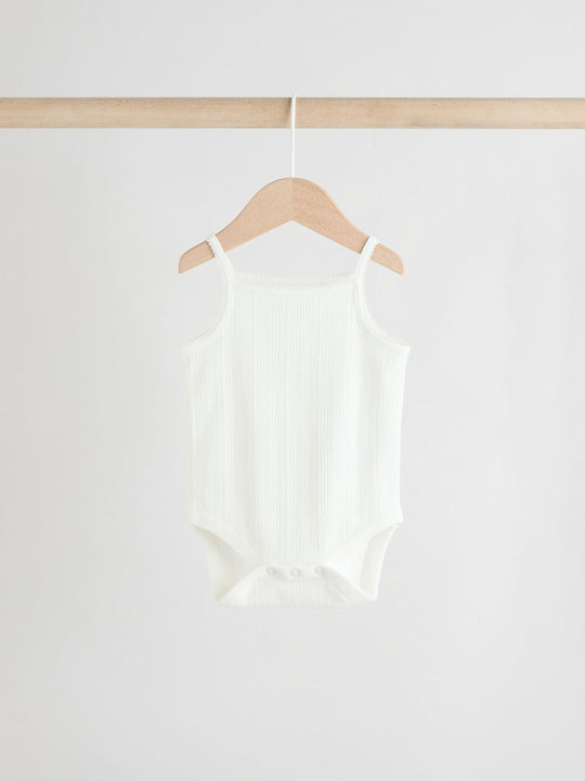 Pink 5 Pack Vest Pointelle Baby Bodysuits
