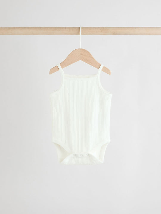 Pink 5 Pack Vest Pointelle Baby Bodysuits