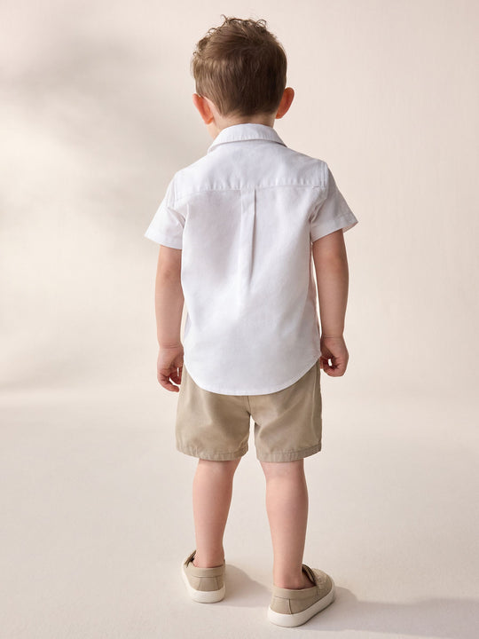 White Character Short Sleeve Oxford Shirt (3mths-7yrs)