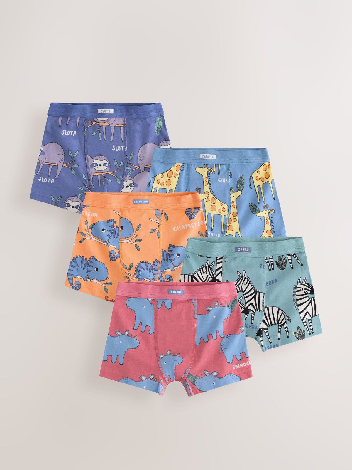 Safari Animals Soft Waistband Trunks 5 Pack (1.5-16yrs)