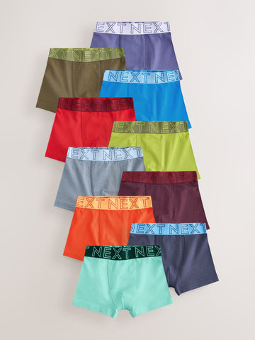 Multi Bright Boxers 10 Pack (2-16yrs)