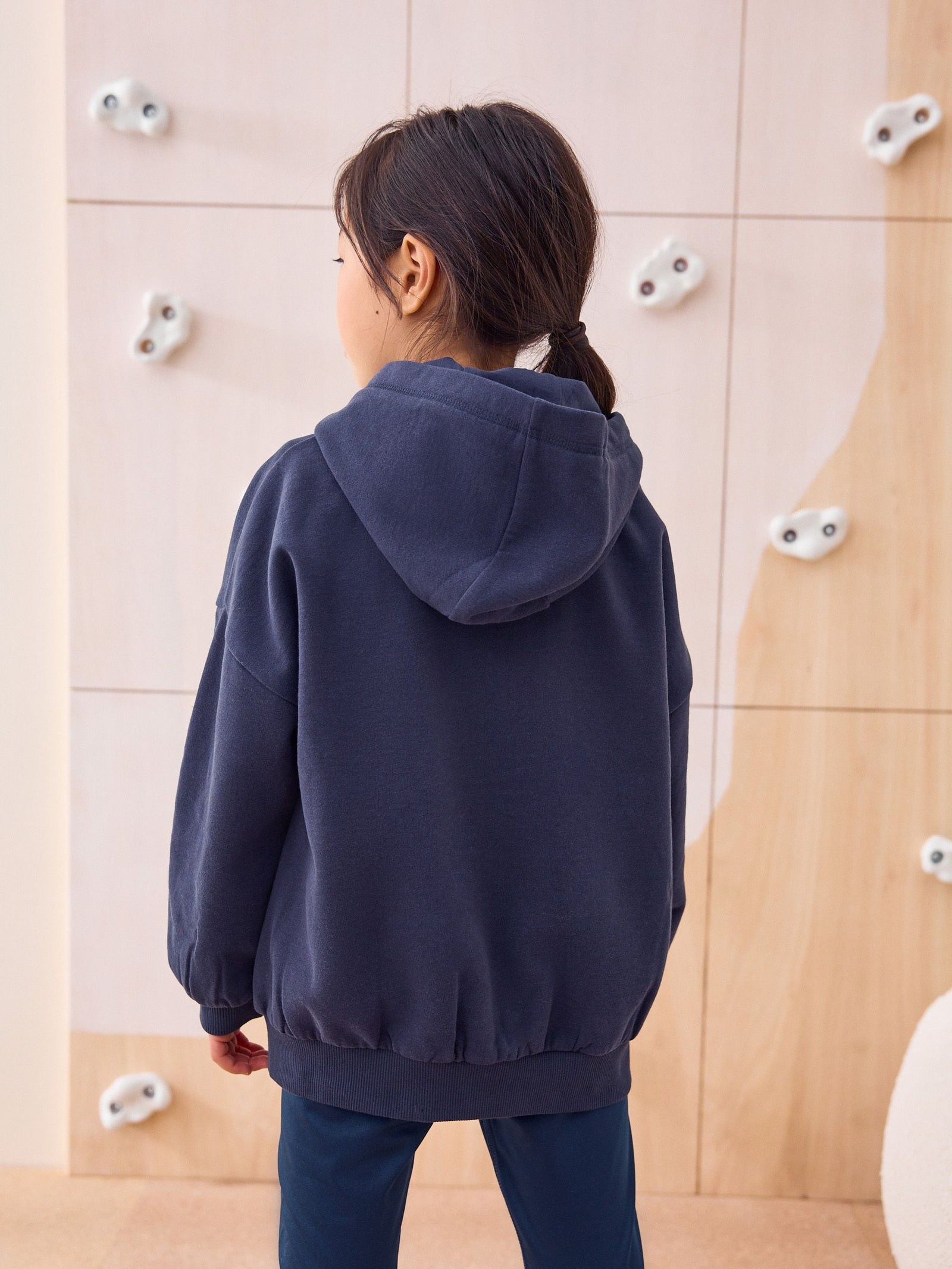 Navy Cotton Rich Zip Through Sports Hoodie (3-16yrs)
