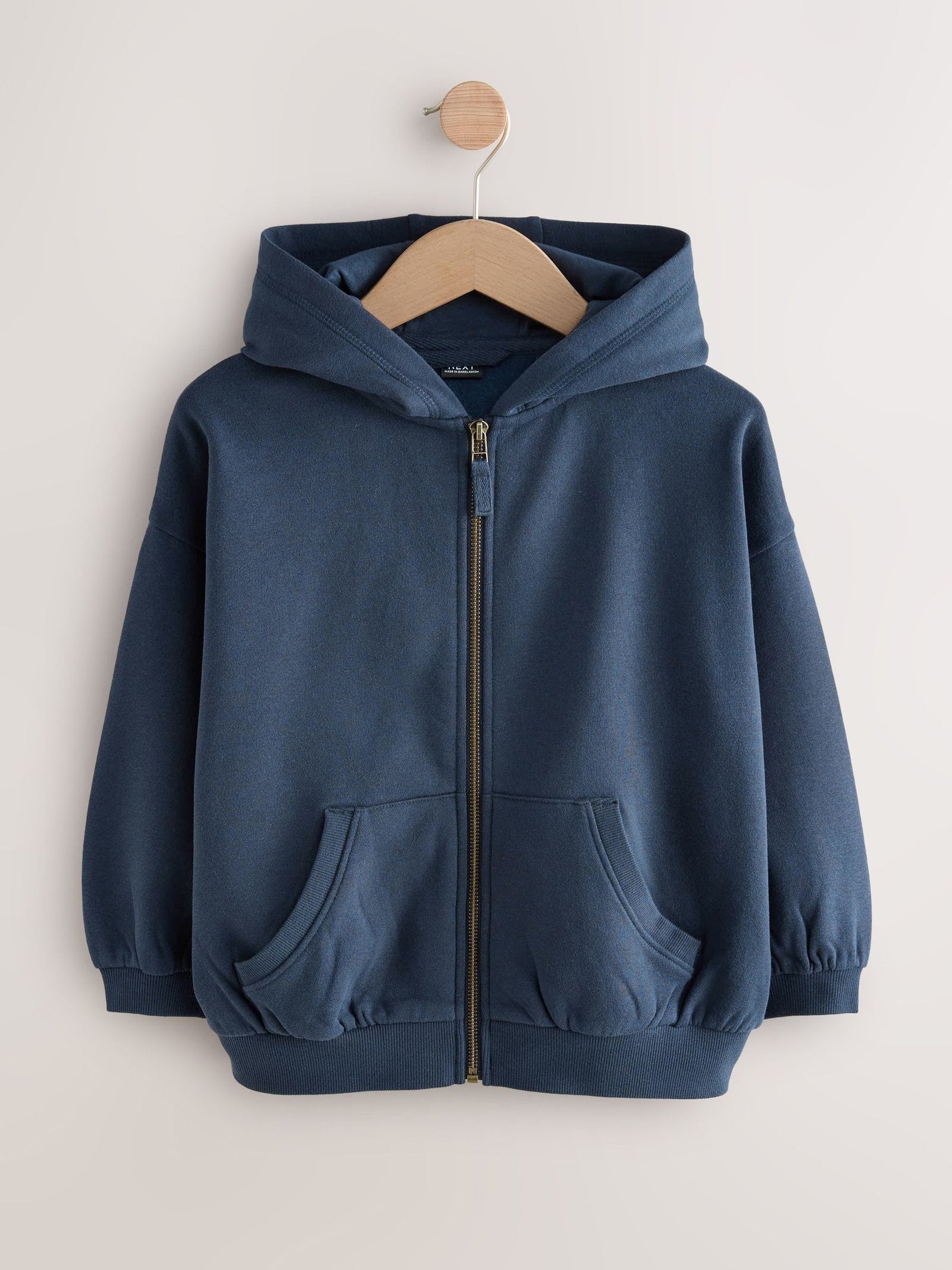 Navy Cotton Rich Zip Through Sports Hoodie (3-16yrs)
