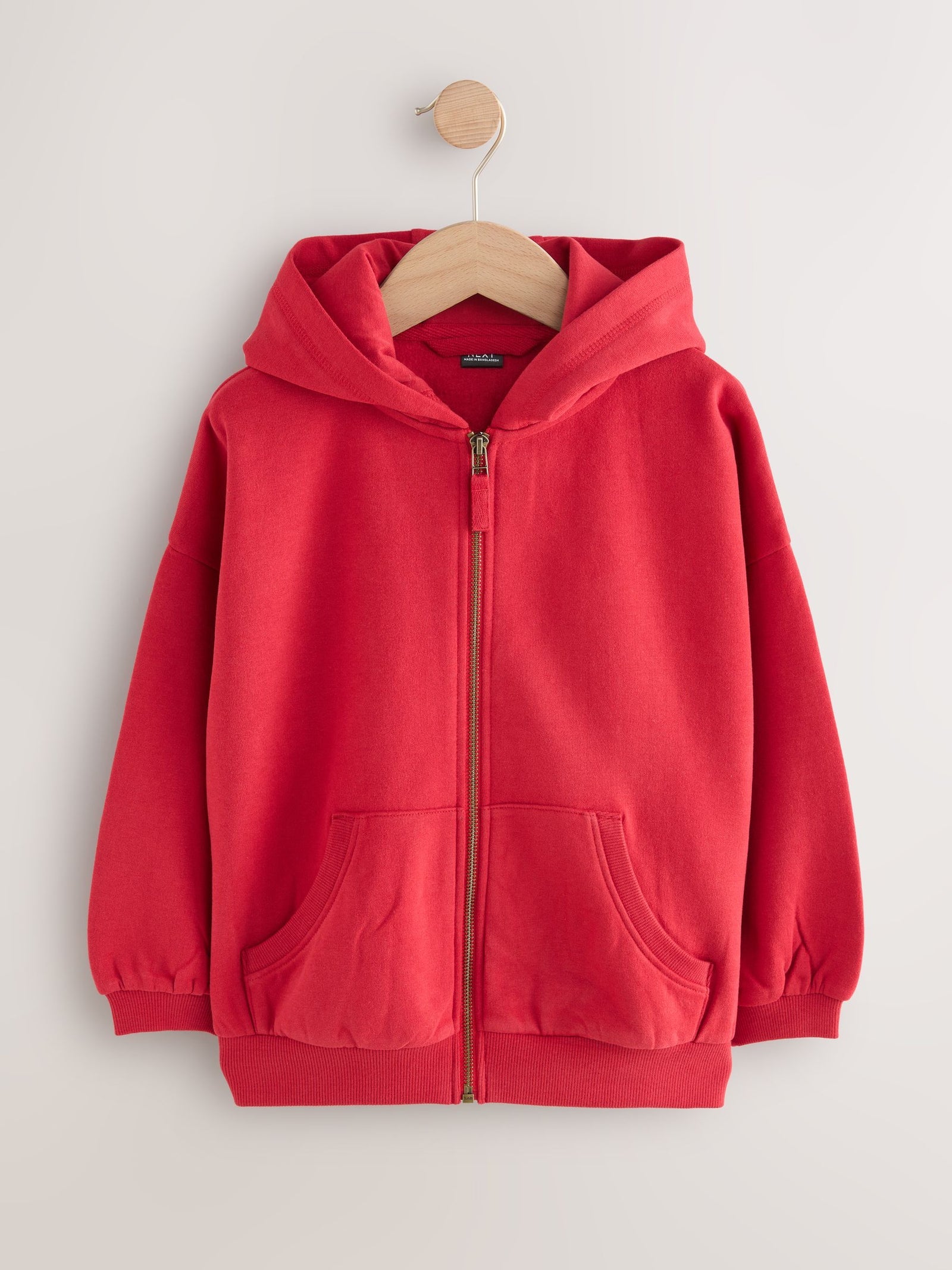 Red Cotton Rich Zip Through Sports Hoodie (3-16yrs)