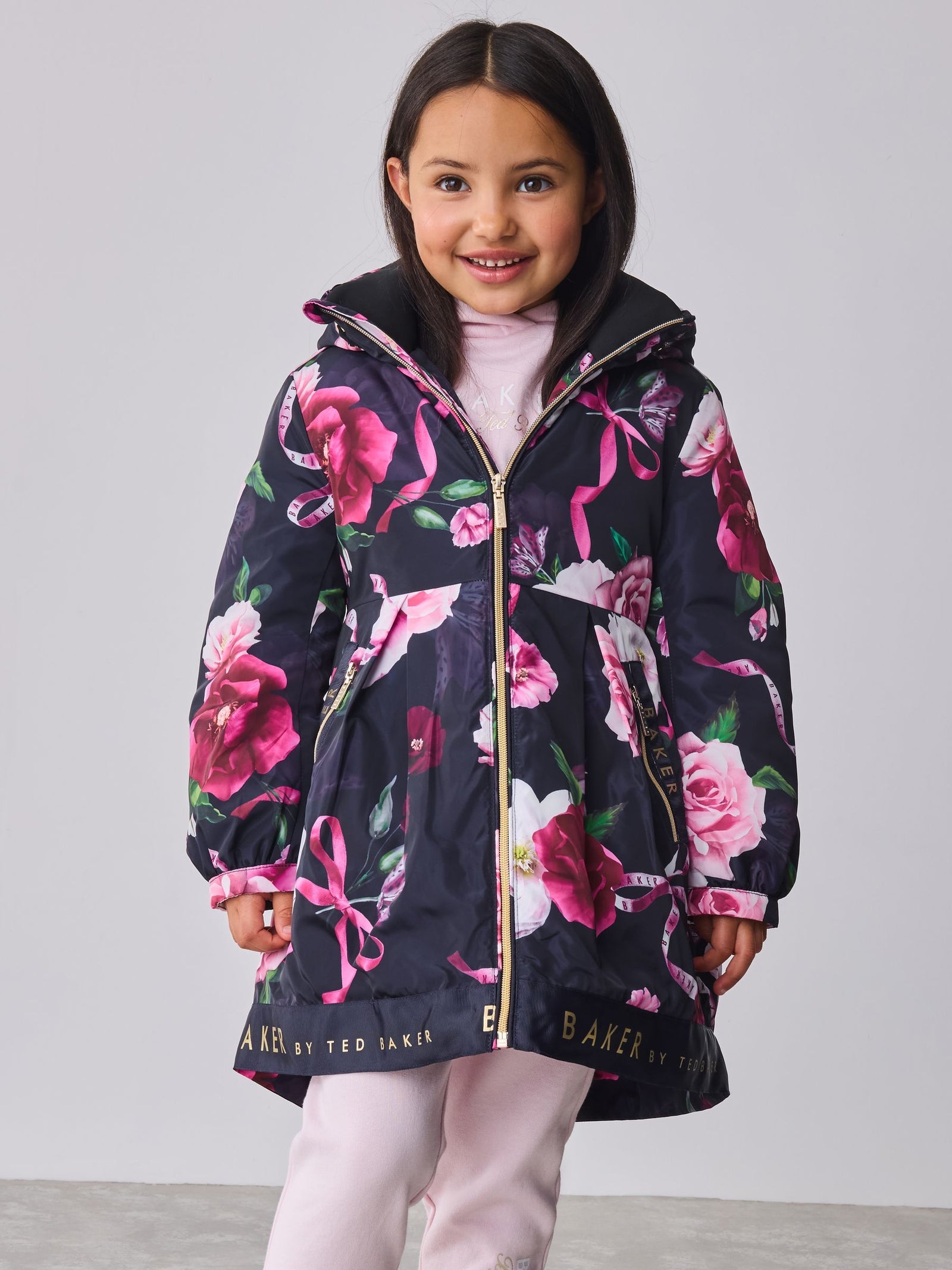 Baker by Ted Baker Shower Resistant Branded Hem Raincoat
