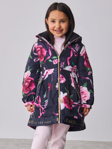Baker by Ted Baker Shower Resistant Branded Hem Raincoat