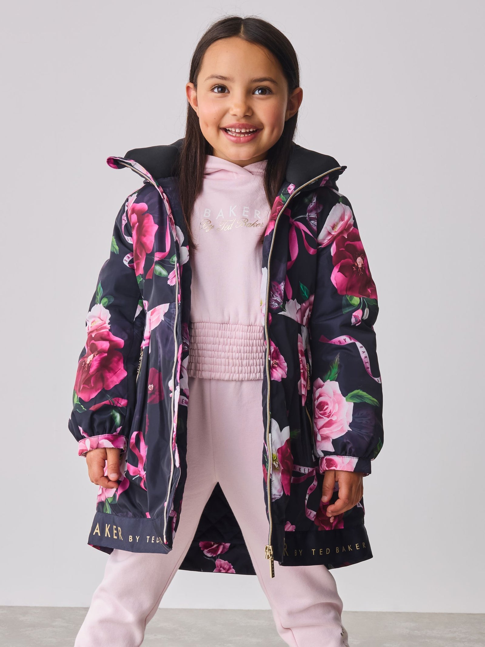 Baker by Ted Baker Shower Resistant Branded Hem Raincoat
