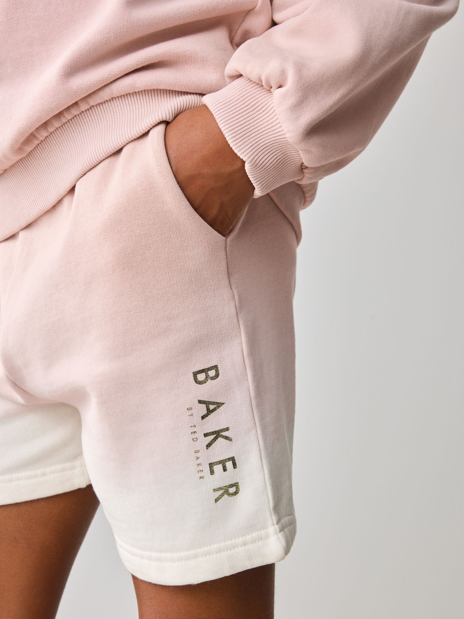 Baker by Ted Baker Pink/Lilac 2 Piece Ombre Sweatshirt & Shorts Set