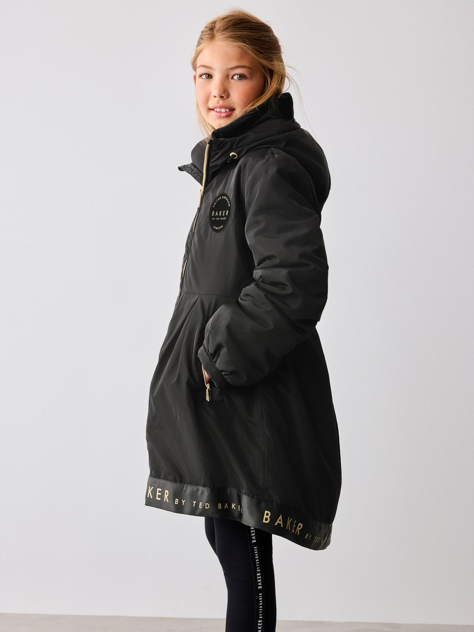 Baker by Ted Baker Shower Resistant Branded Hem Raincoat
