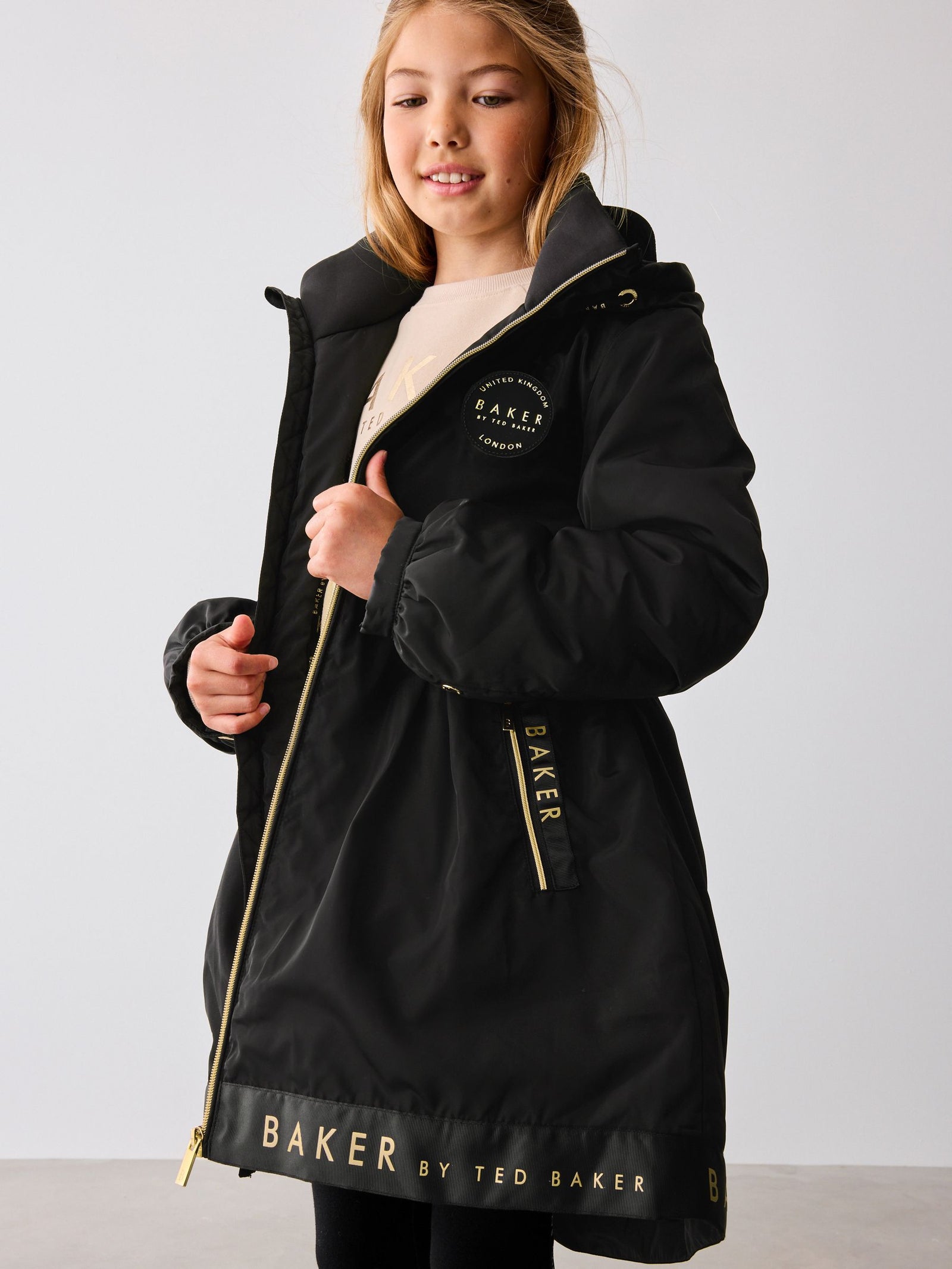 Baker by Ted Baker Shower Resistant Branded Hem Raincoat