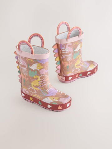Neutral Dino Handle Wellies