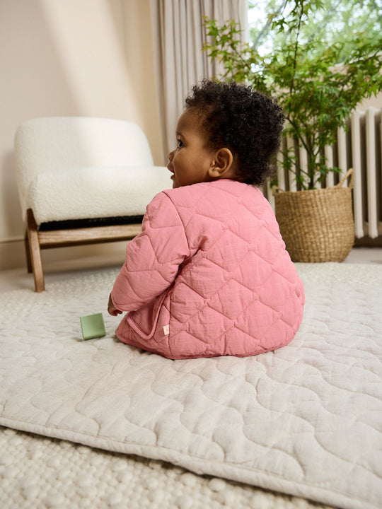Pink Nylon Baby Quilted Lightweight Jacket (0mths-2yrs)