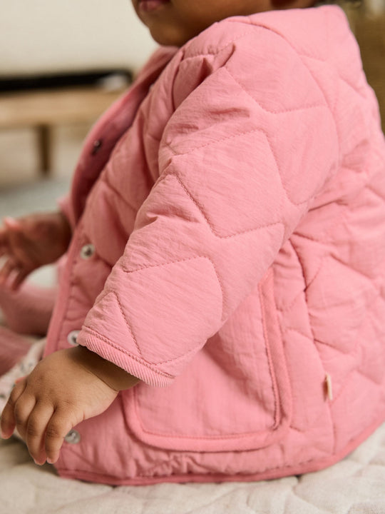Pink Nylon Baby Quilted Lightweight Jacket (0mths-2yrs)