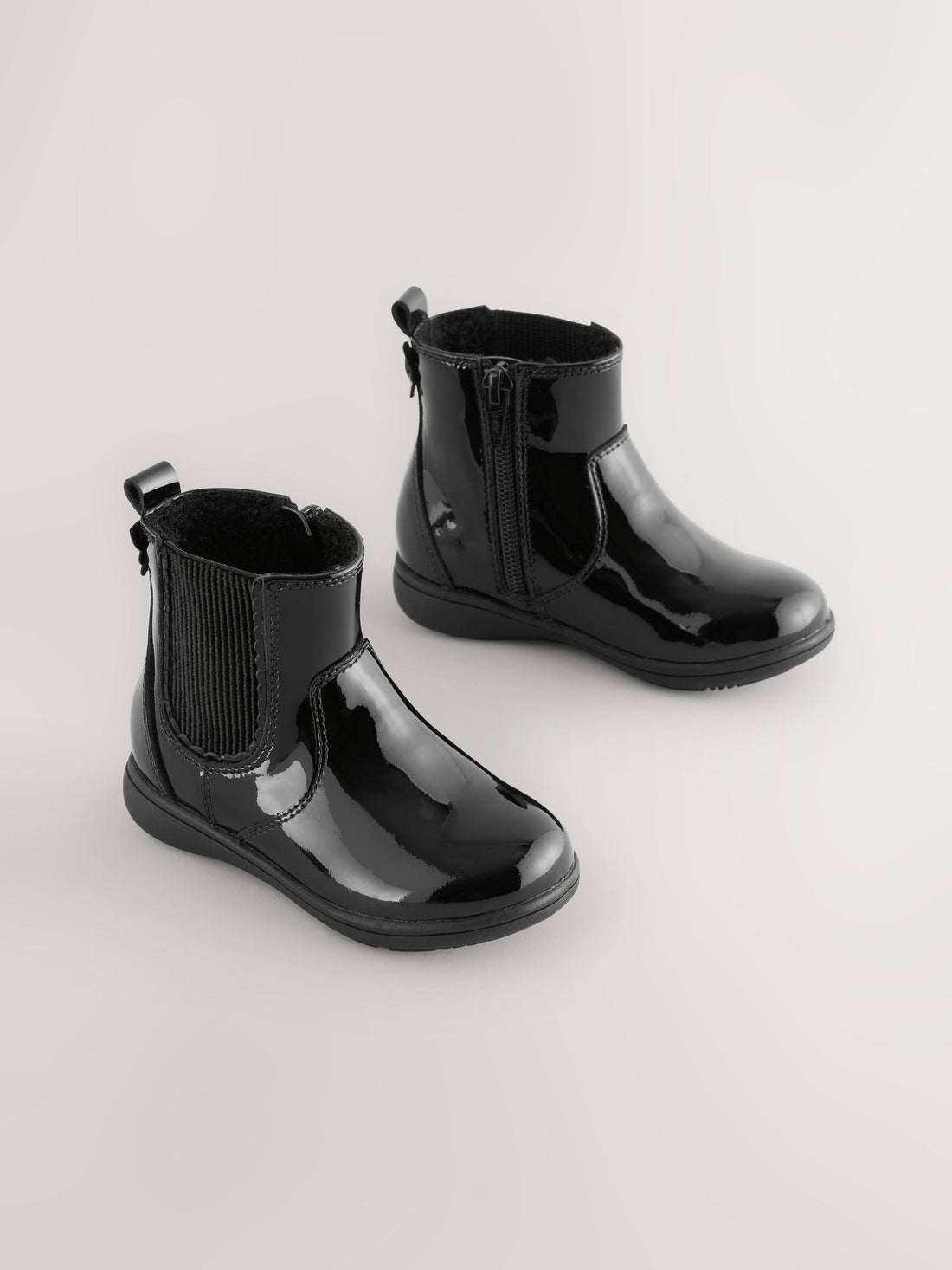 Black Patent Standard Fit (F) Leather Chelsea Ankle Boots