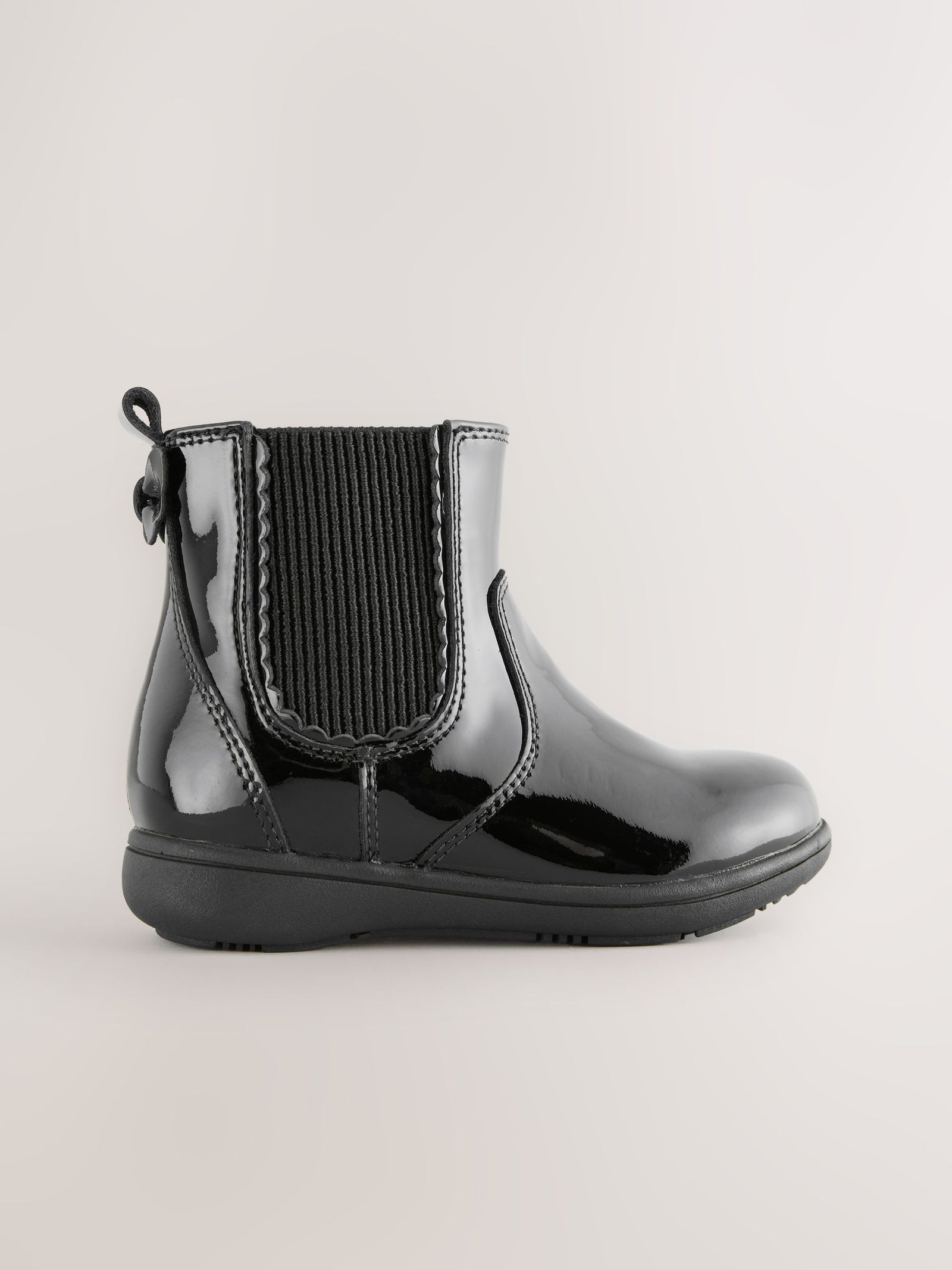 Black Patent Standard Fit (F) Leather Chelsea Ankle Boots
