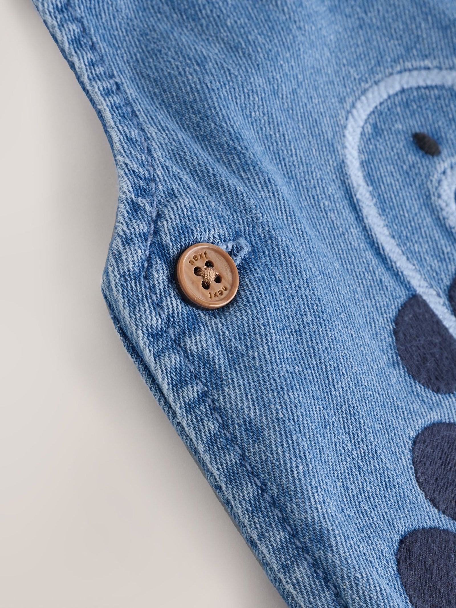 Blue Dinosaur Baby Denim Dungarees and Bodysuit Set (0mths-2yrs)