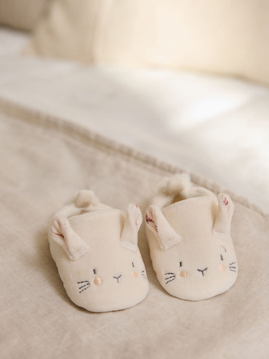 Cream Bunny Baby Slip-On Shoes (0-18mths)