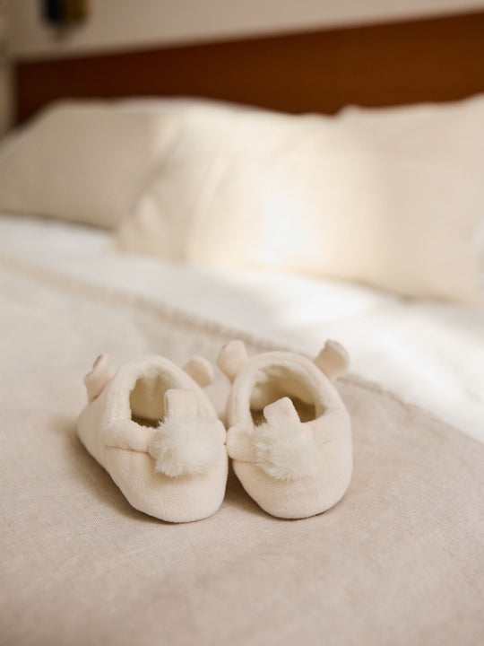 Cream Bunny Baby Slip-On Shoes (0-18mths)