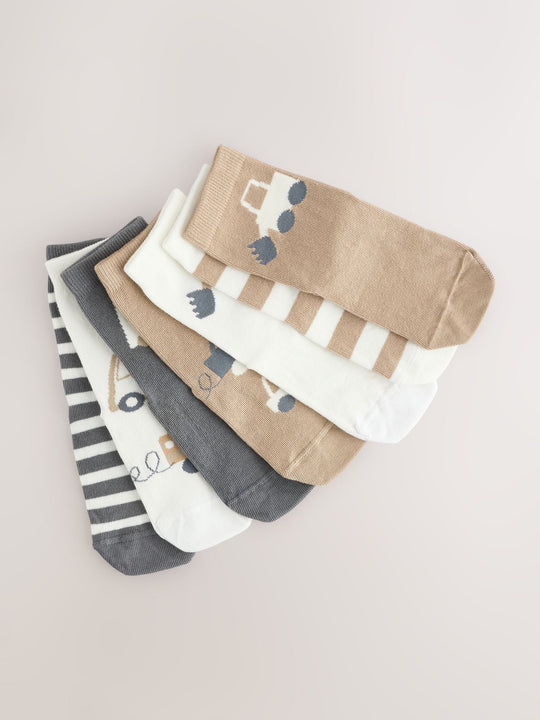 Neutral Transport Cotton Rich Socks 7 Pack