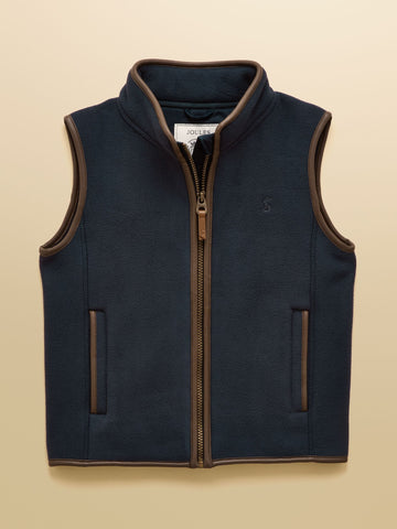 Joules Kids' Heritage Navy Blue Fleece Gilet