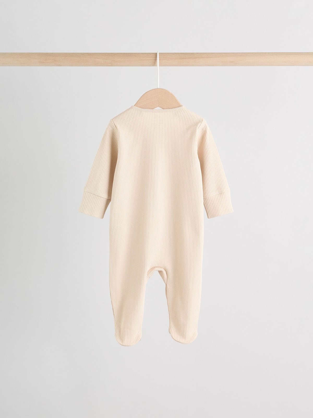 Beige Two Way Zip Sleepsuits 3 Pack (0-2yrs)
