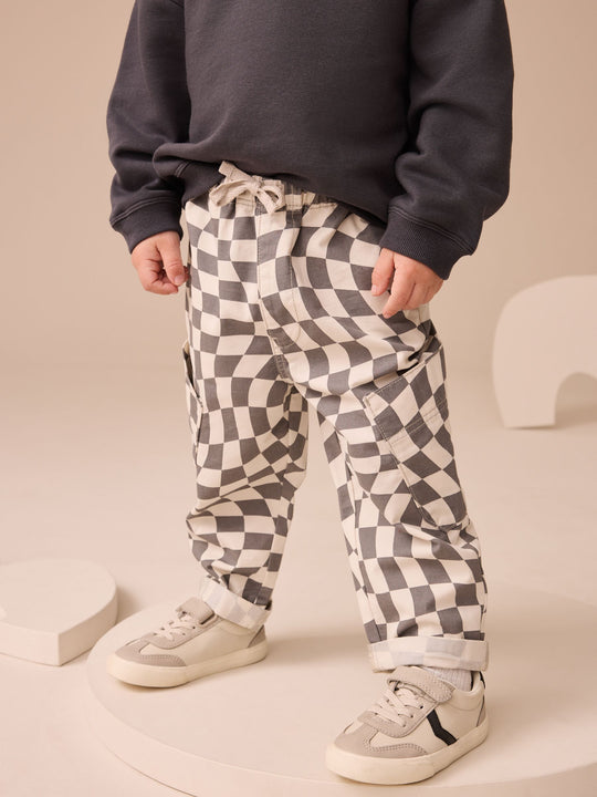 Charcoal Checkerboard Long Sleeve T-Shirt & Trousers Set (3mths-7yrs)
