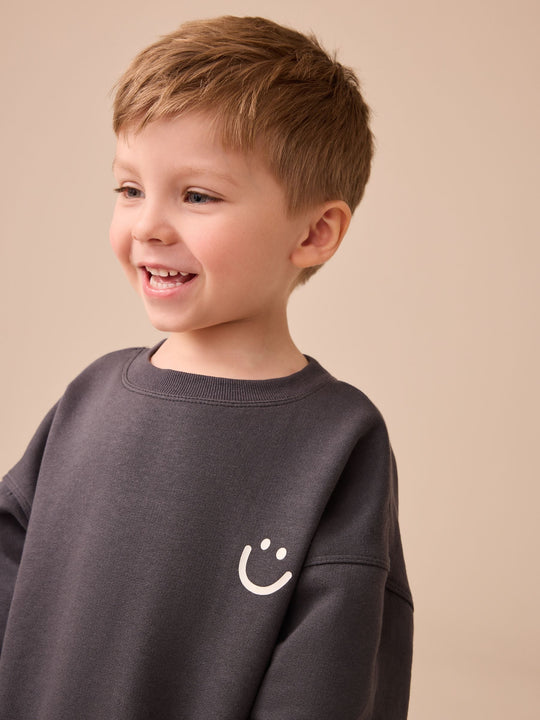 Charcoal Checkerboard Long Sleeve T-Shirt & Trousers Set (3mths-7yrs)